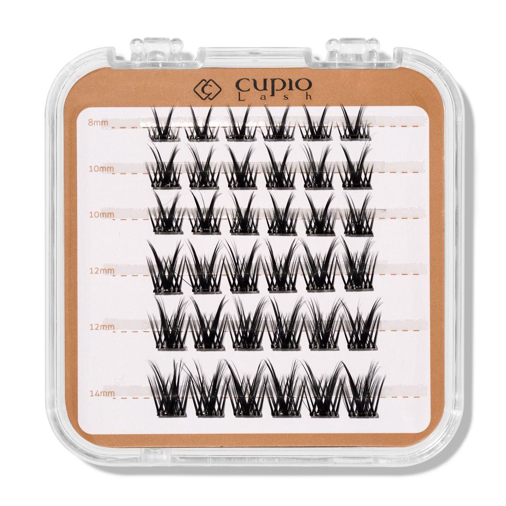 Cupio ReadyToWear Einzelwimpern Grab & Go Natural in Box mit vorgefertigten Wimpernbüscheln in 8–14 mm für schnelles Auftragen und natürliches Volumen