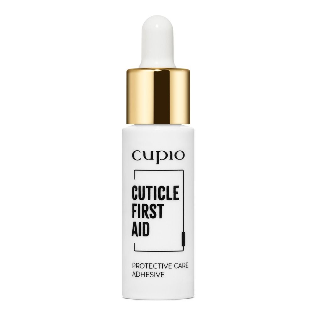 Weiße Pipettenflasche von Cupio Cuticle First Aid Protective Care Adhesive zur pflegenden Nagelhautbehandlung