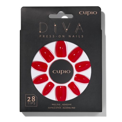 Cupio Diva Kunstnägel-Set –  Bright Red