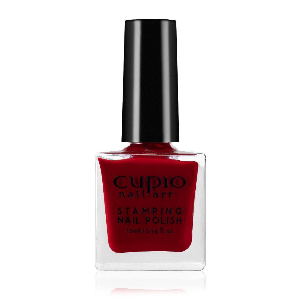 Flasche mit rotem Cupio Stamping Nagellack für Nail Art, 10ml