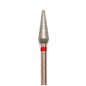 Konischer Diamantfräser mit rotem Ring, ideal für feine Schleifarbeiten