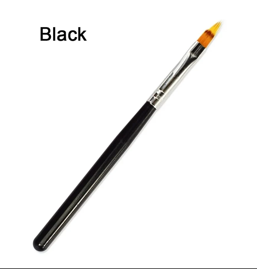 Ombre Pinsel von Andere in Schwarz mit schwarzem Griff, silberner Zwinge und spitzer Spitze für präzise Farbverläufe und Nail-Art