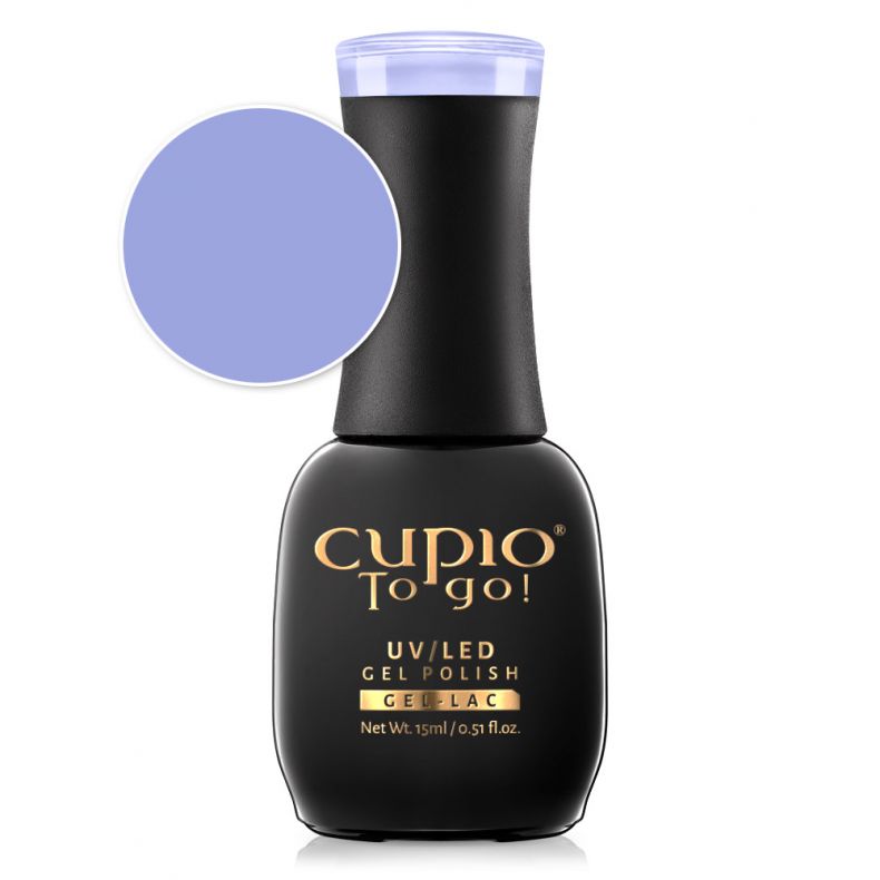 Cupio To go! UV/LED Gel Polish in einem sanften Lilaton, 15 ml Flasche