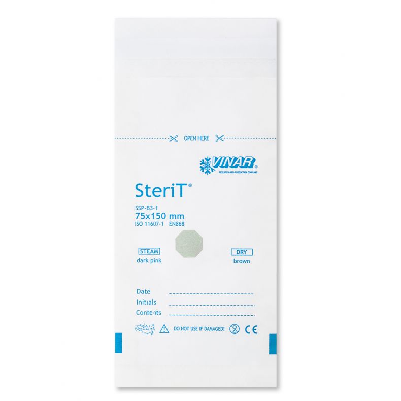 Sterilisationsbeutel 100x200 mm - 100 Set für Heißluftsterilisator (Pupinel)