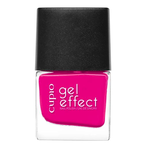 Flasche mit Cupio Gel Effect Nagellack in kräftigem Pink.