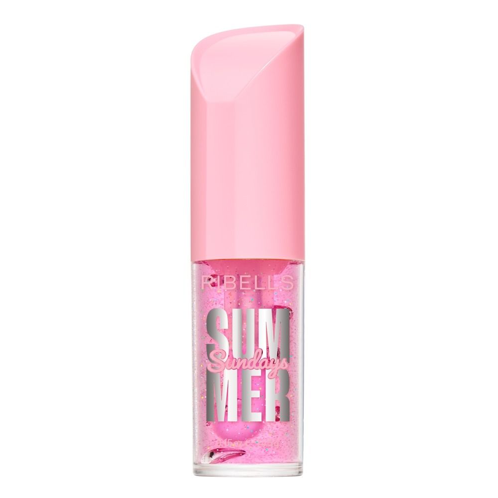 Ribelle Lipgloss mit Glitzer in einer pinken Verpackung, ideal für den Sommer