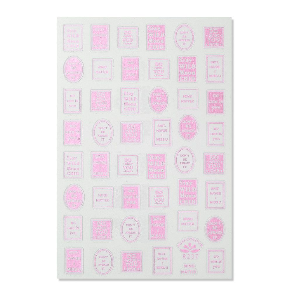 Farbige Sticker mit verschiedenen motivierenden Texten