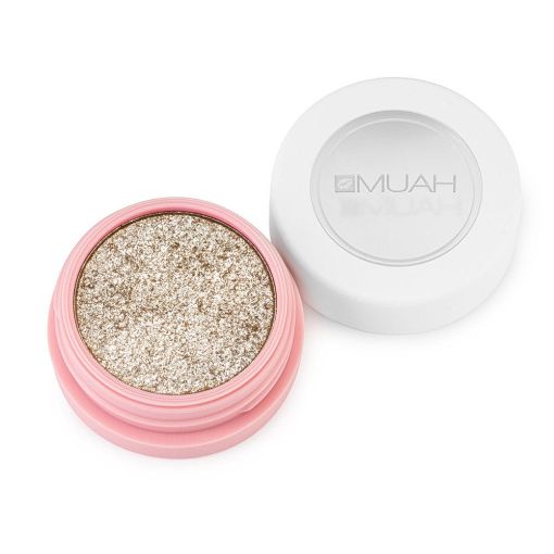 Offener MUAH Creme Lidschatten mit Goldglitzer im Tiegel