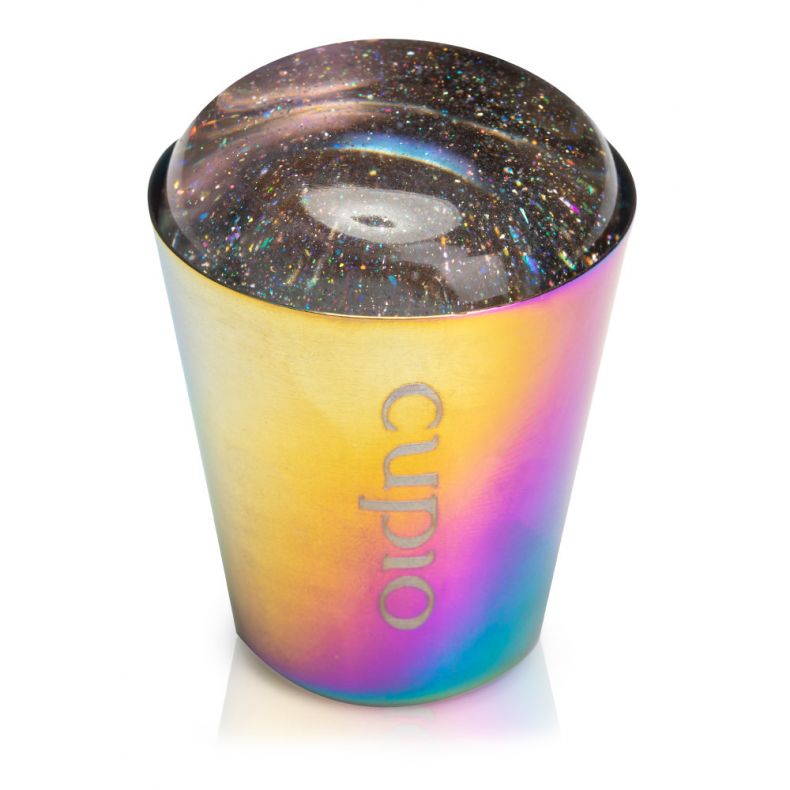 Holografischer Cupio Becher mit funkelndem Deckel