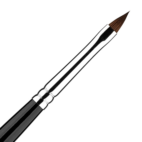 Detailaufnahme eines hochwertigen Malpinsels mit feiner Spitze