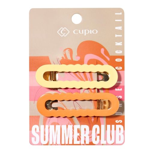 Haarspangen-Set in Gold und Orange, ideal für den Sommer