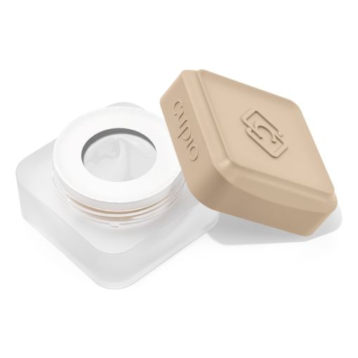 Offener Tiegel Cupio Builder Gel Milky White (15 ml) mit milchig-weißer Textur und beige-farbenem Deckel mit Logo-Prägung