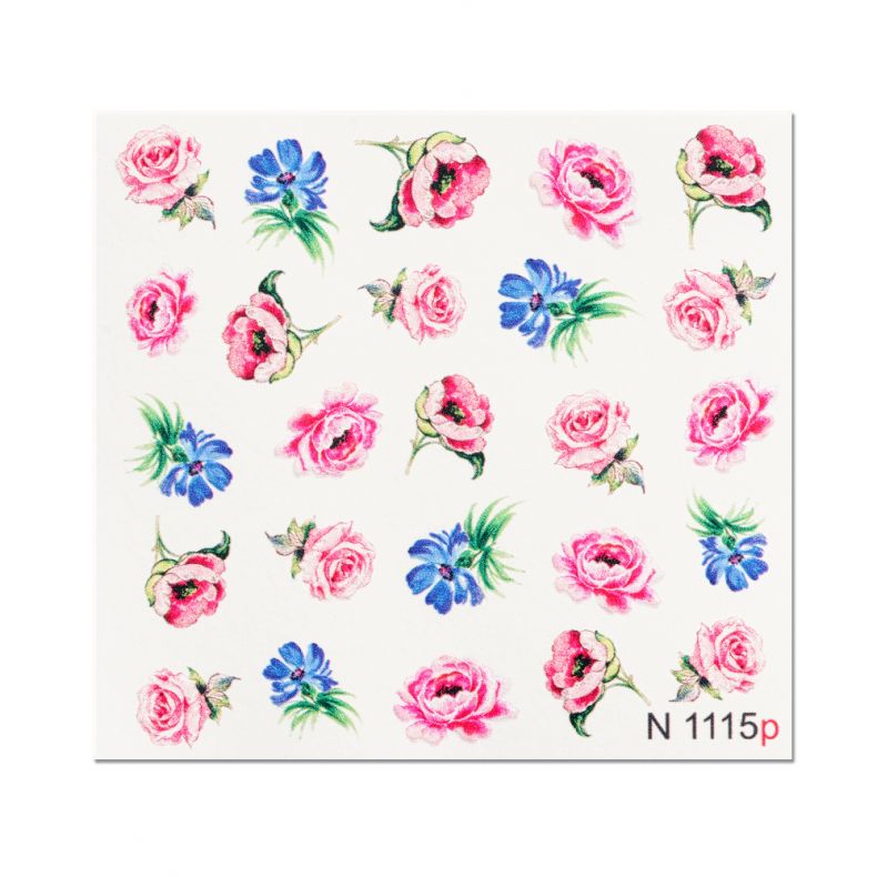 Papier mit bunten Blumenmustern in Pink und Blau für Bastelarbeiten