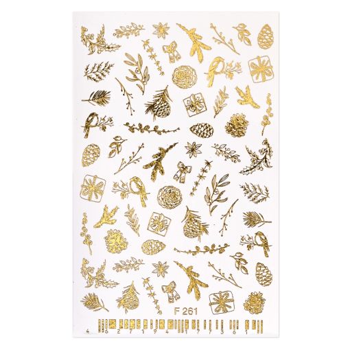 Dekorative goldene Nail Art Folie mit verschiedenen floralen Designs