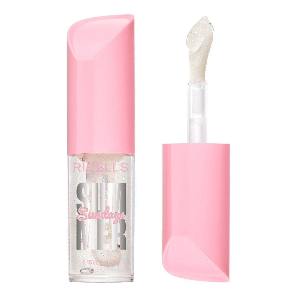 RIBELLS Sommer Sonntag Lippenbalsam in pinker Verpackung mit Glitzer