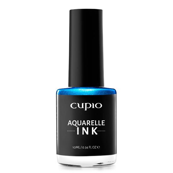 Flasche mit Cupio Aquarelle Ink in Blau, 10ml, ideal für Nailart