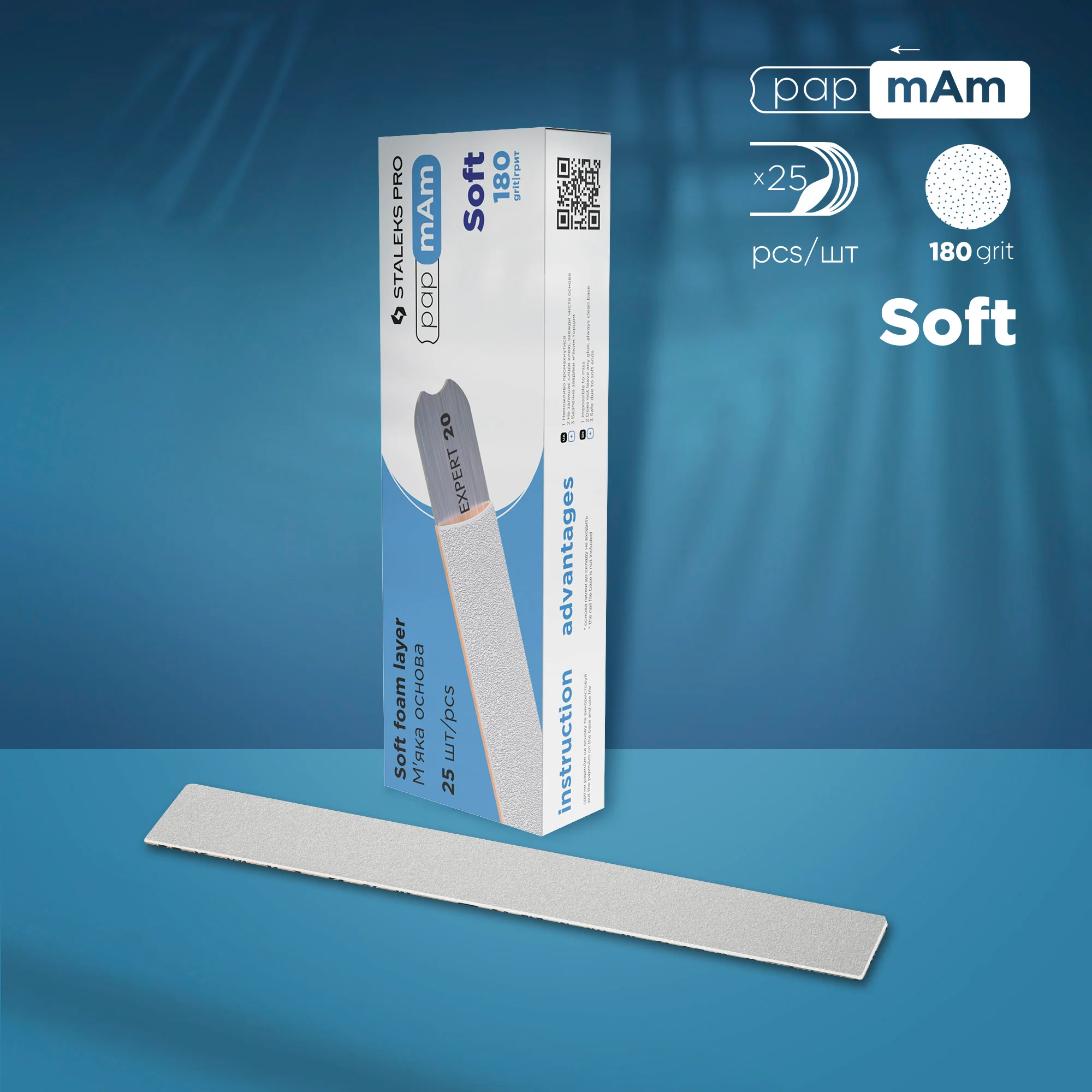 STaleks Pro Pap Mam Soft Nagelfeile 180 Grit, 25 Stück