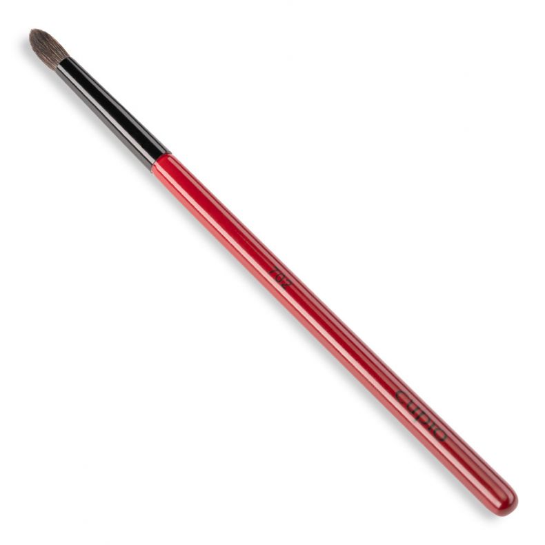Roter Pinsel mit feiner Spitze, ideal für detaillierte Maltechniken