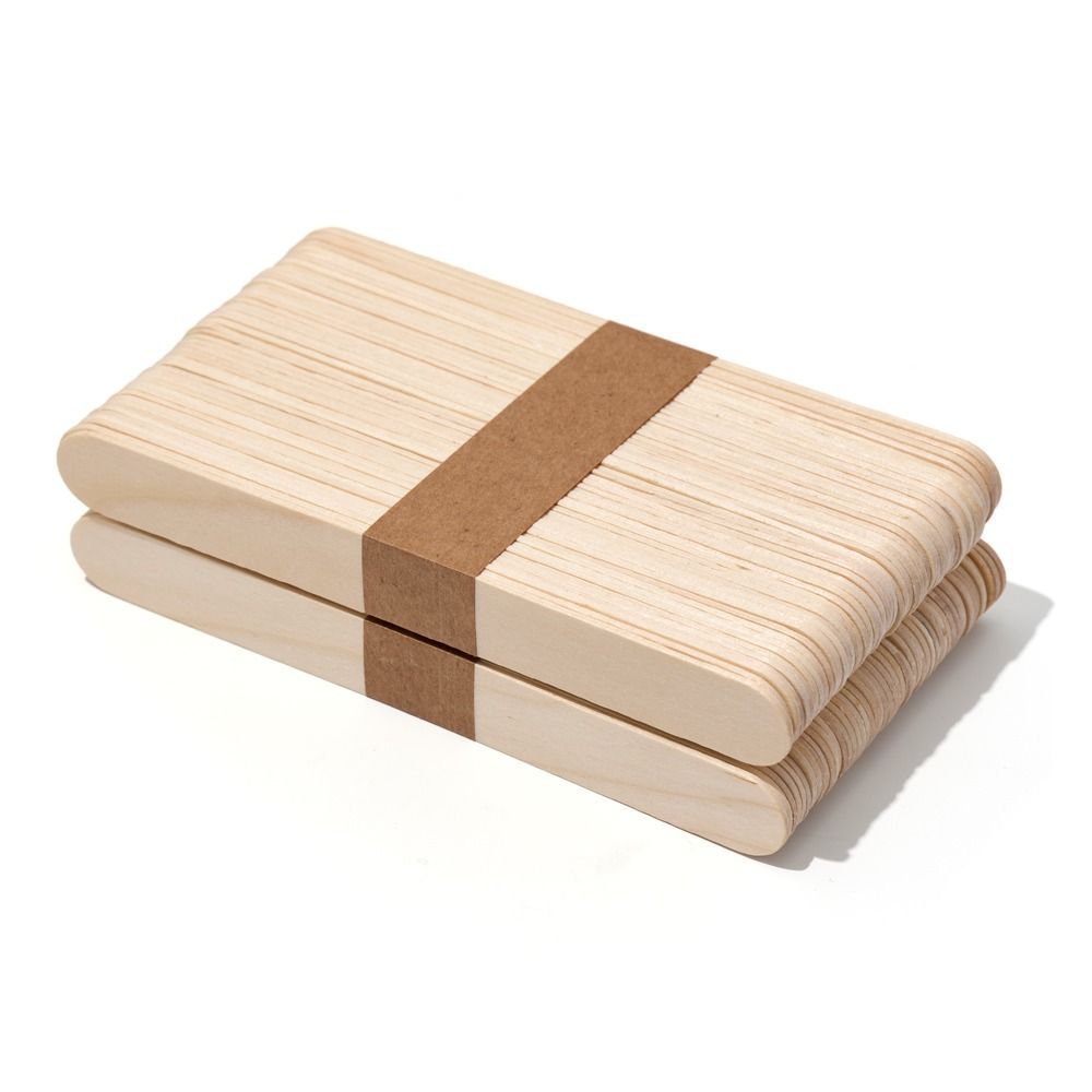 Bündel aus 50 Profi-Holzspateln für Wachs Expert Line in Größe M aus fein verarbeitetem Naturholz, glatt für präzises und gleichmäßiges Auftragen von Enthaarungswachs, 150 x 18 x 1,6 mm