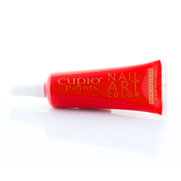 Tube mit roter Cupio Nail Art Farbe für Nagelkunst