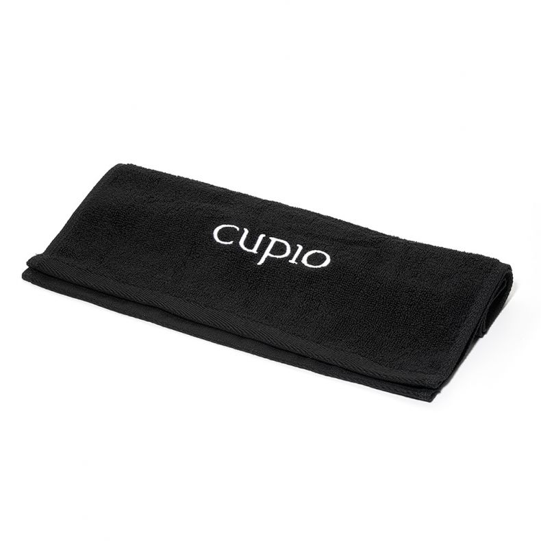 Hochwertiges schwarzes Handtuch von Cupio, ideale Wahl für Haushalt und Sport.